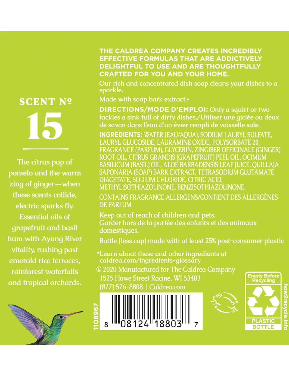 Caldrea Ginger Pomelo Dish Soap