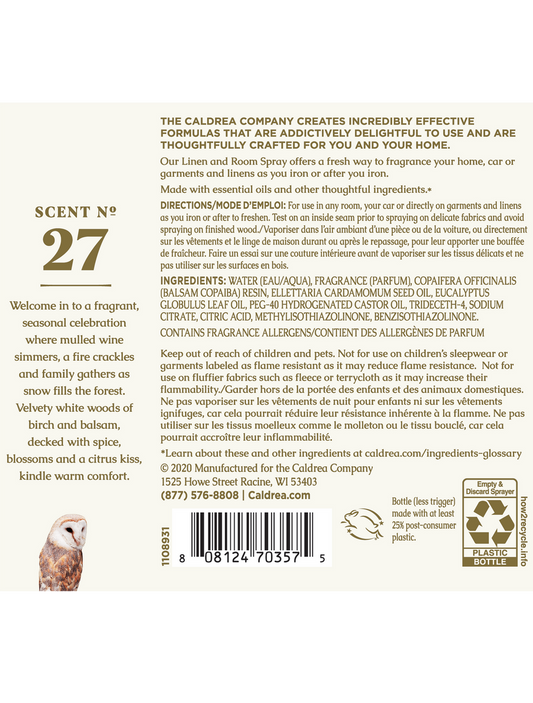 Caldrea Gilded Balsam Birch Linen & Room Spray