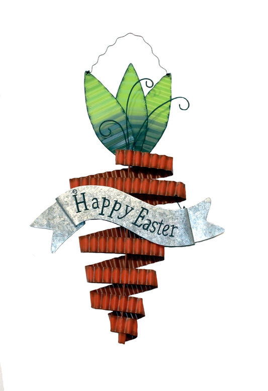 Metal Carrot with Happy Easter Sign 18"