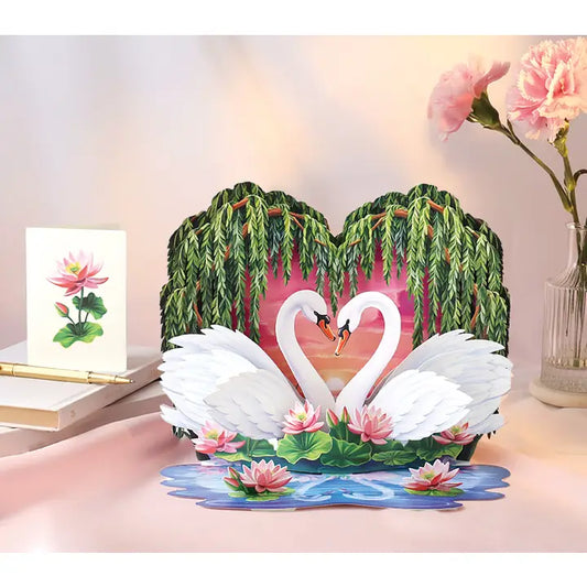 Sweetheart Swans Pop-up Card