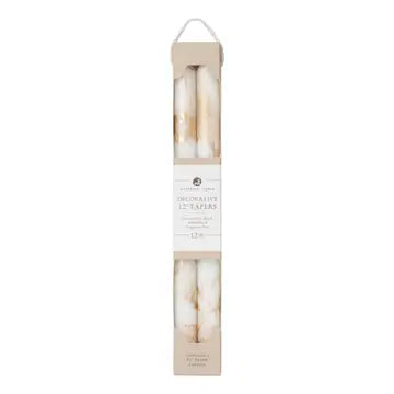 White with Gold Flakes Taper Candles