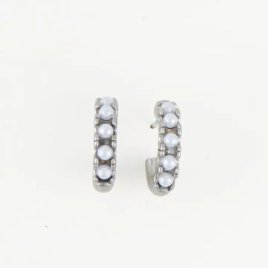 Waterproof Pearl Loop Earrings