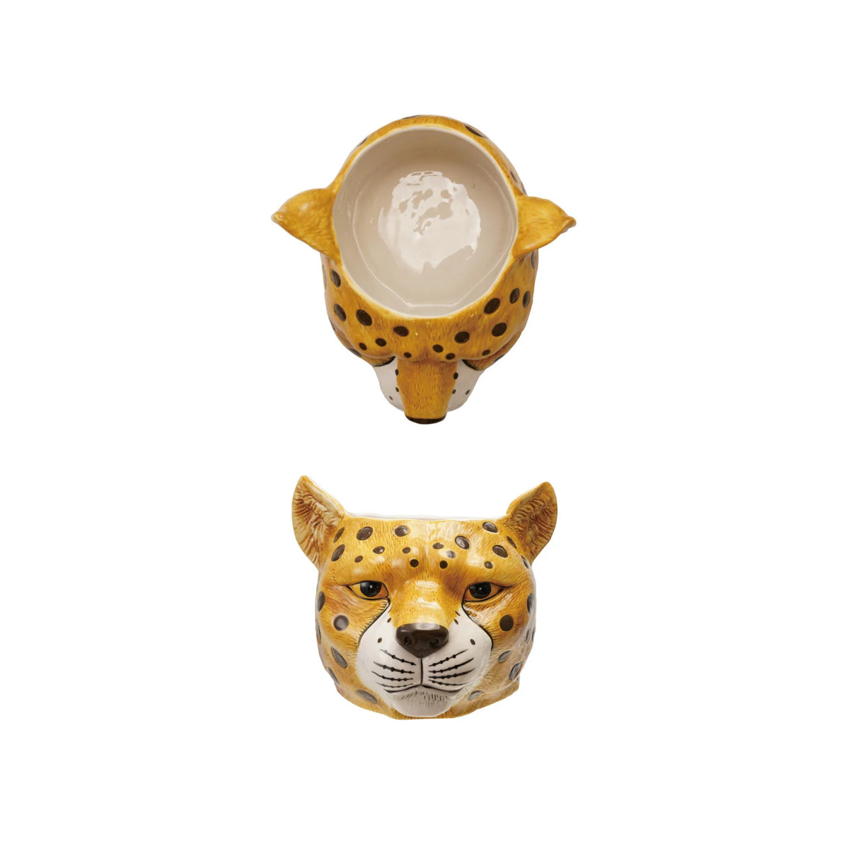 Ceramic Cheetah Head Planter/Bottle Cooler