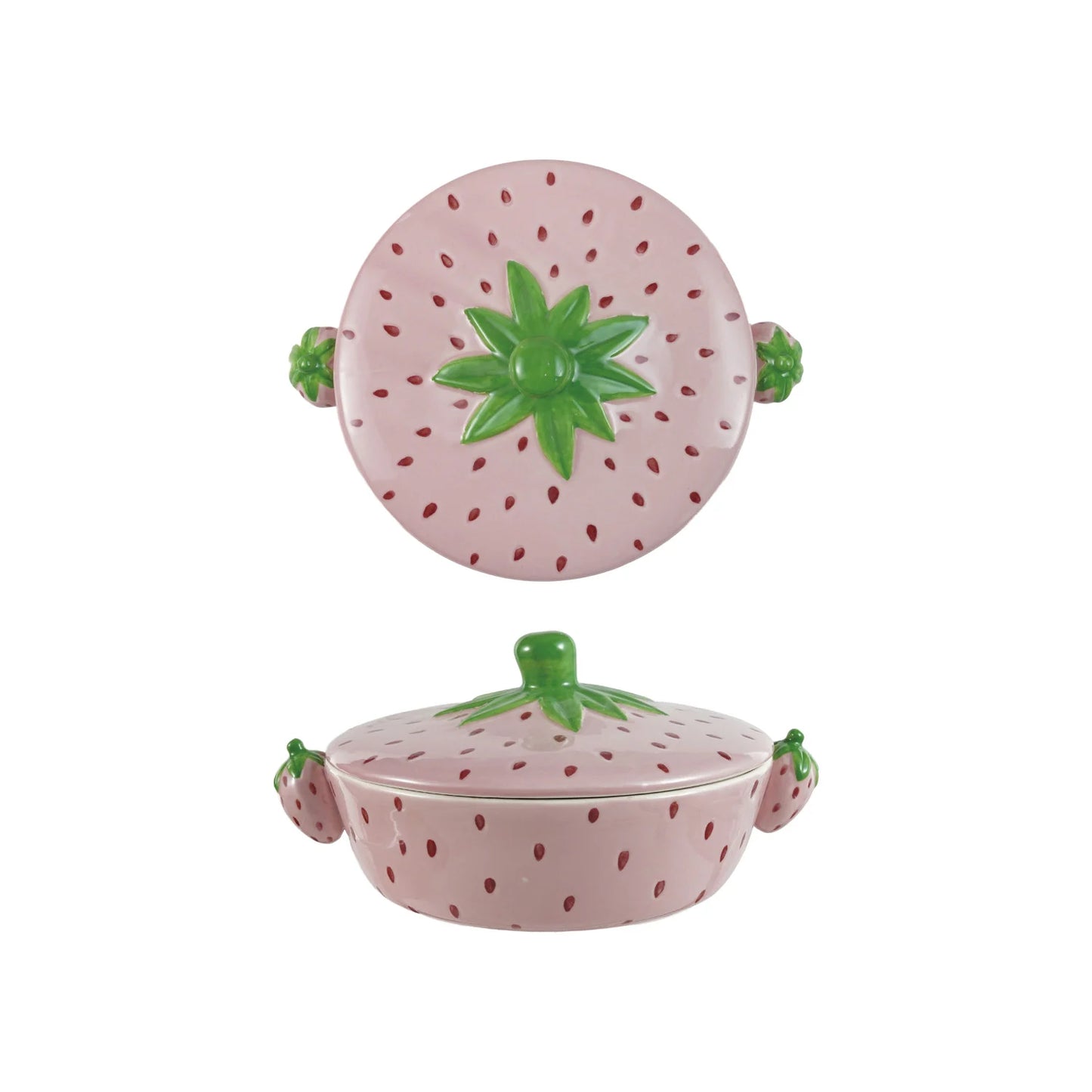 Strawberry Shaped Stoneware Baker with Handles
