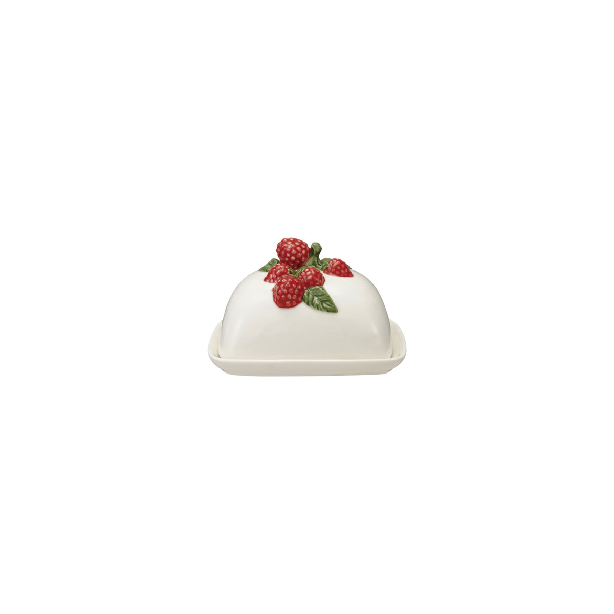 Raspberry Kissed Stoneware Butter Dish