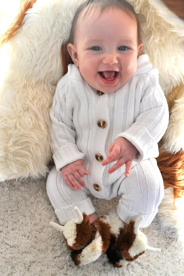 Texas Longhorn Baby Slippers + Gift Box
