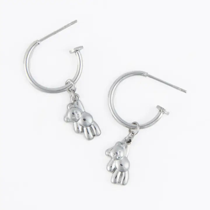 Teddy Bear Charm Earrings