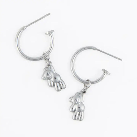 Teddy Bear Charm Earrings