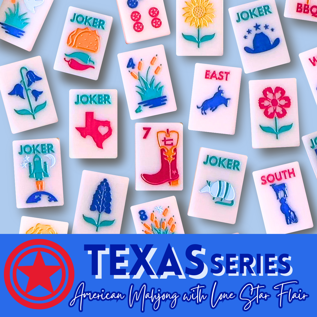 THE TEXAS SERIES - American Mahjong with Lone Star Flair Mahjong Tiles