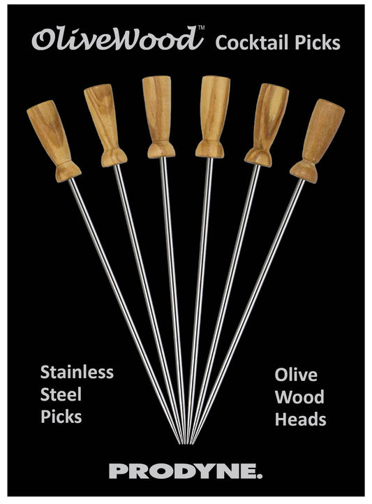 Olivewood Stainless Steel Cocktail Picks