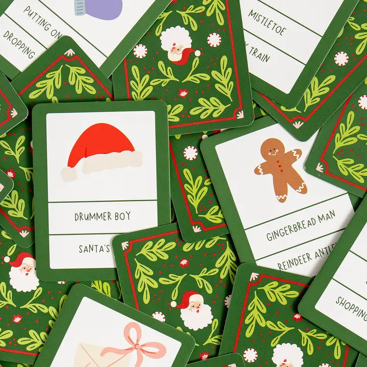 Christmas Charades Game - Deck of Cards + Storage Tin