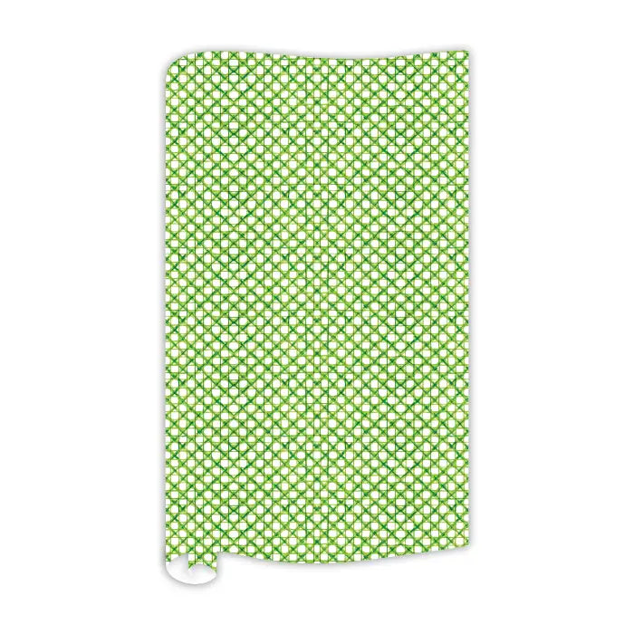 Handpainted Green Rattan Wrapping Paper - 8ft