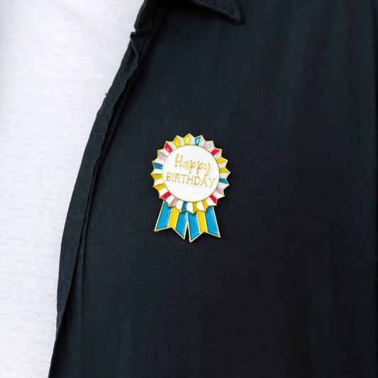Enamel "Happy Birthday" Badge