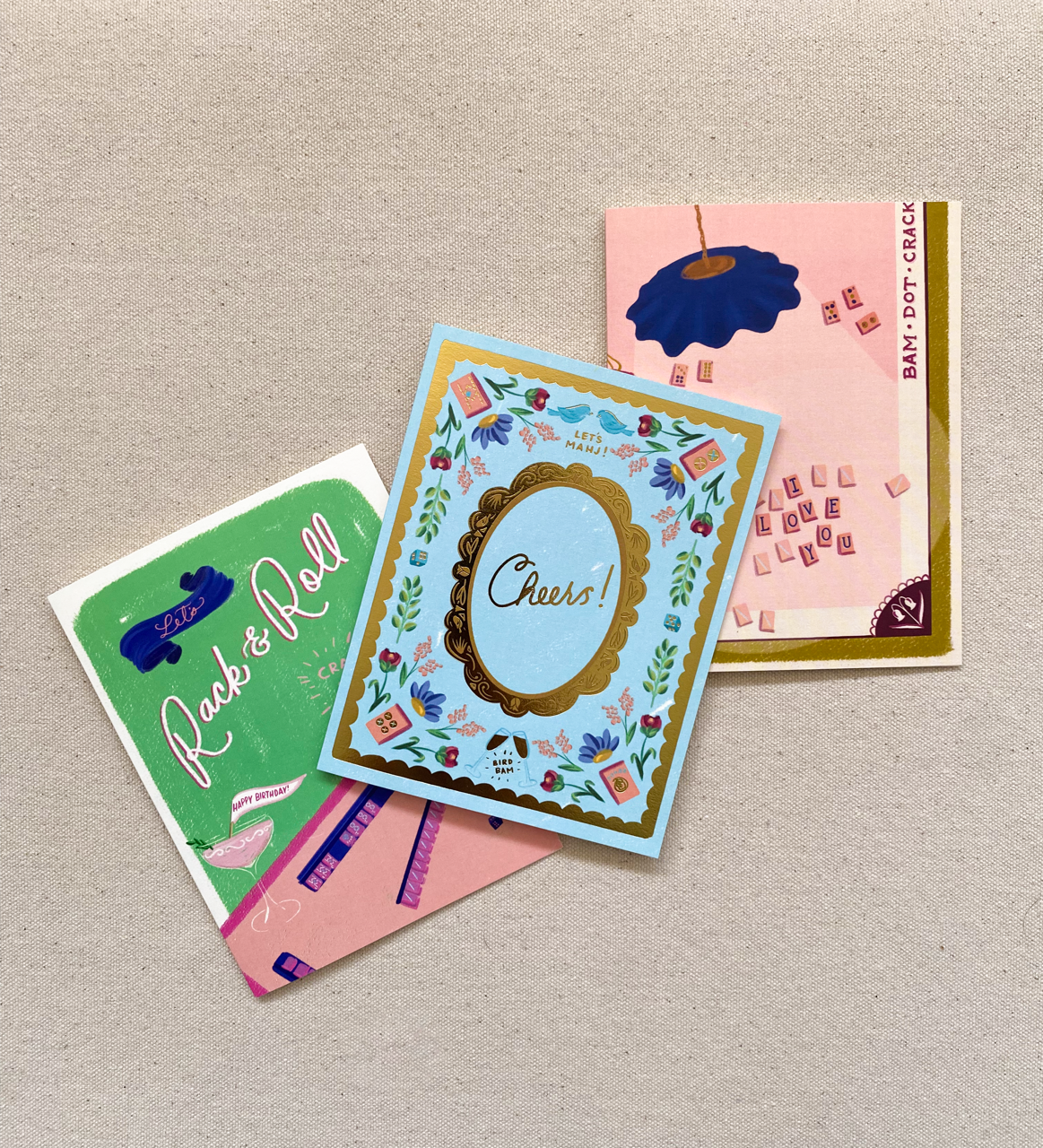 Let's Rack and Roll! Mahjong Birthday Card