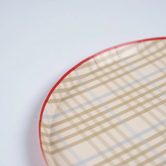 Camping Gingham Plaid Dinner Plates