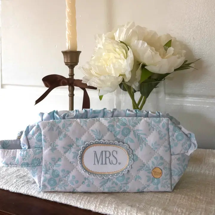 Mrs. Something Blue - Quilted Cosmetic Pouch