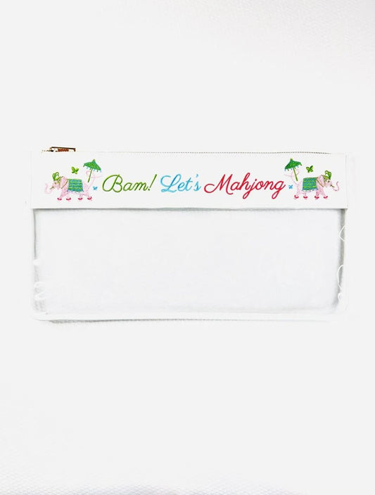 Embroidered Mahjong Clear Bag
