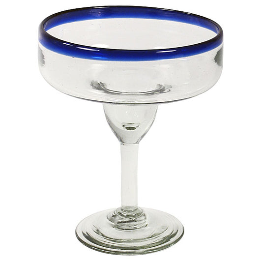 Blue Rimmed Margarita Glass