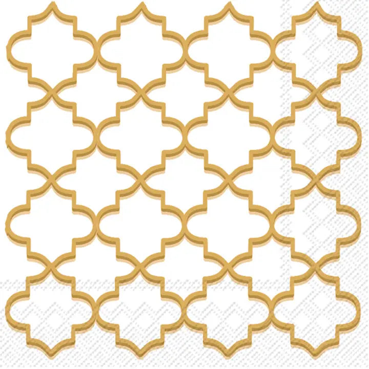 Paper Cocktail Napkins Pack of 20 Moroccan Trellis Gold