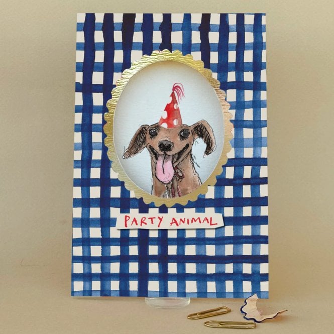 Dog Party Animal Framed Card