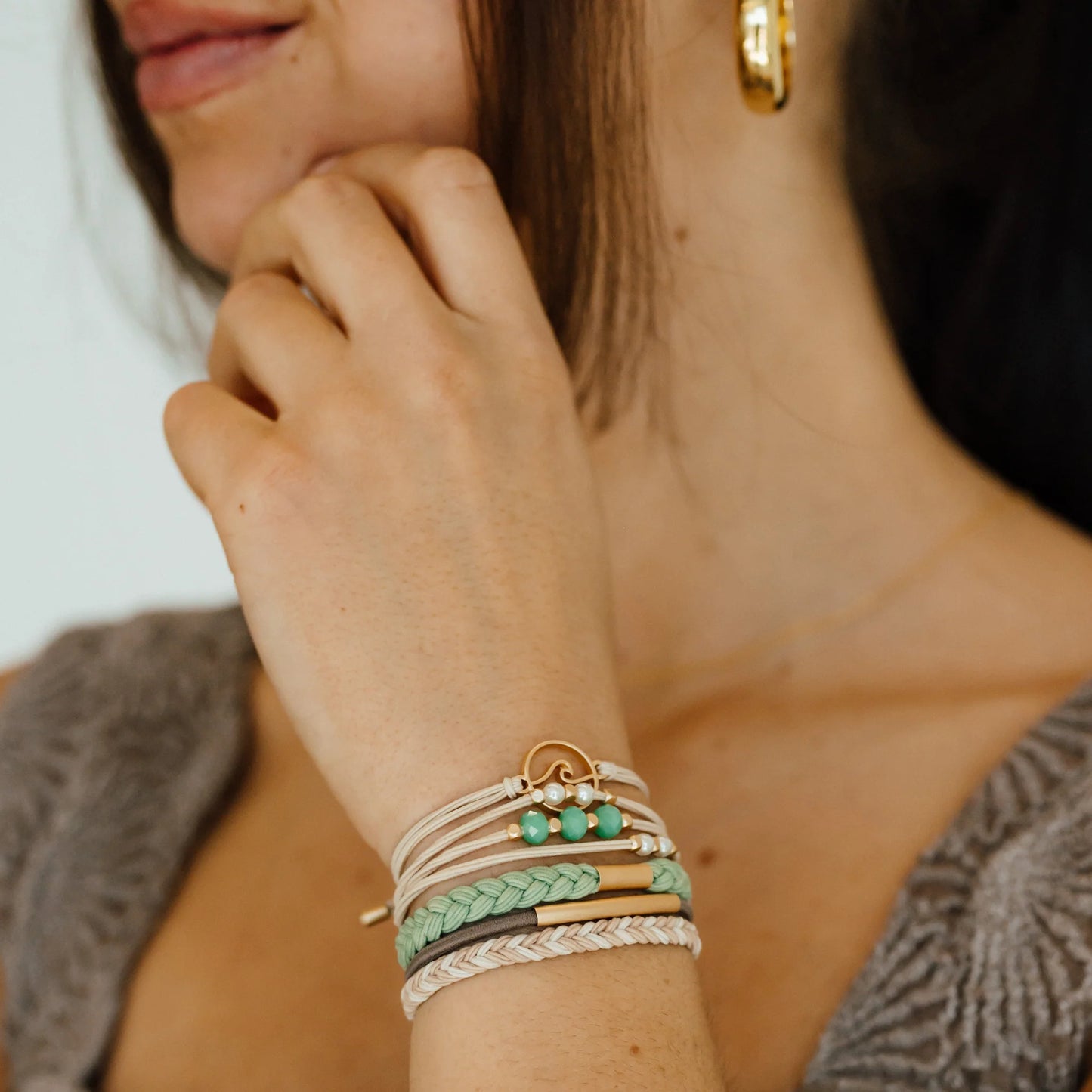 "Reflect" Gold Wave Hair Tie Bracelets