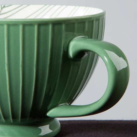 Elm Green Stamped Latte Mug