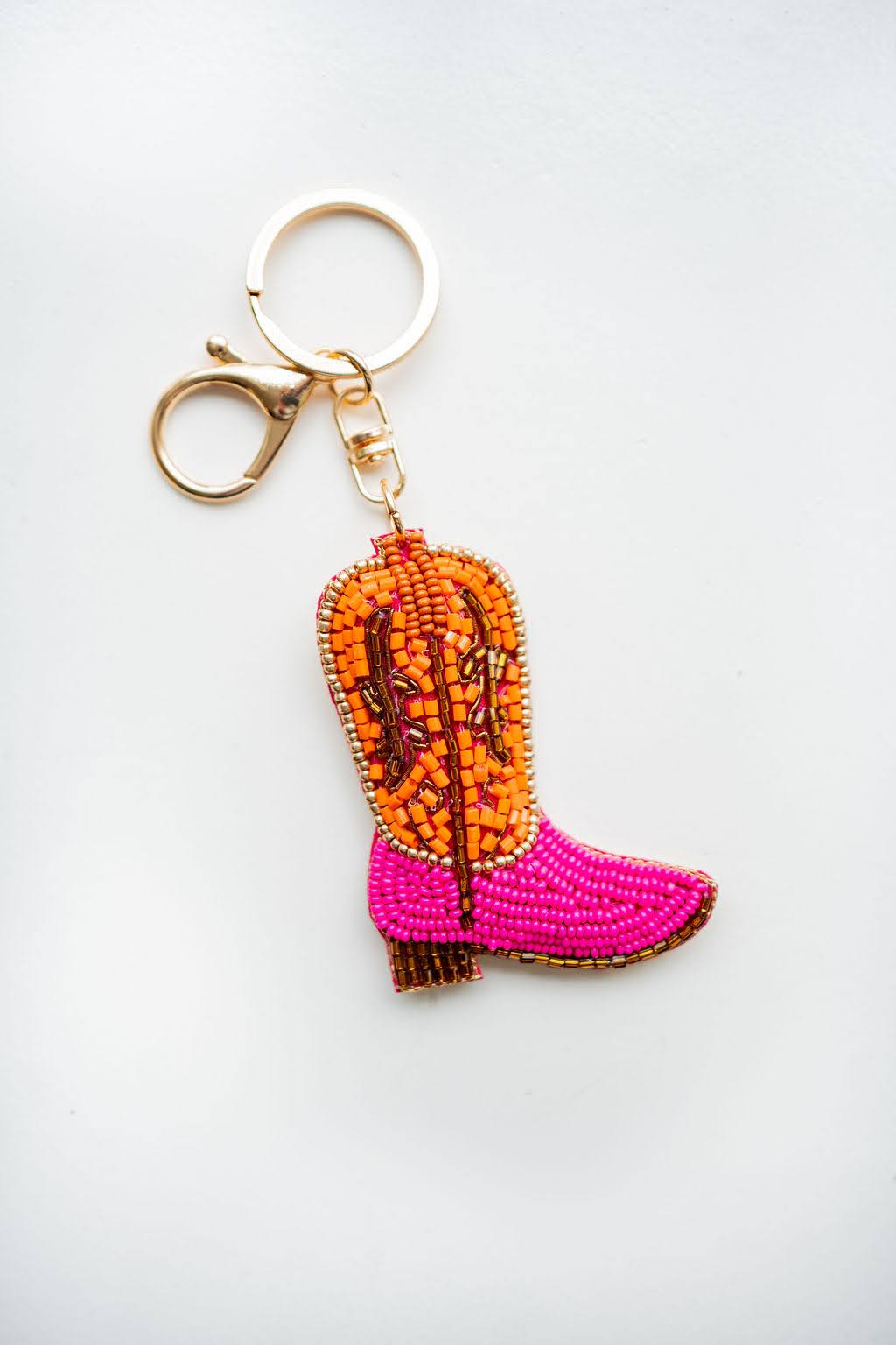 Lisi Lerch Hand Beaded Key Chain Cowboy Boots