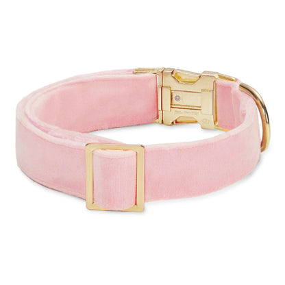 The Foggy Dog Blush Pink Velvet Dog Collar