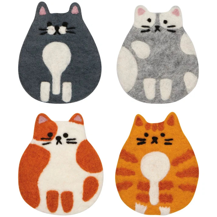 Cat Club Felt Coaster Set