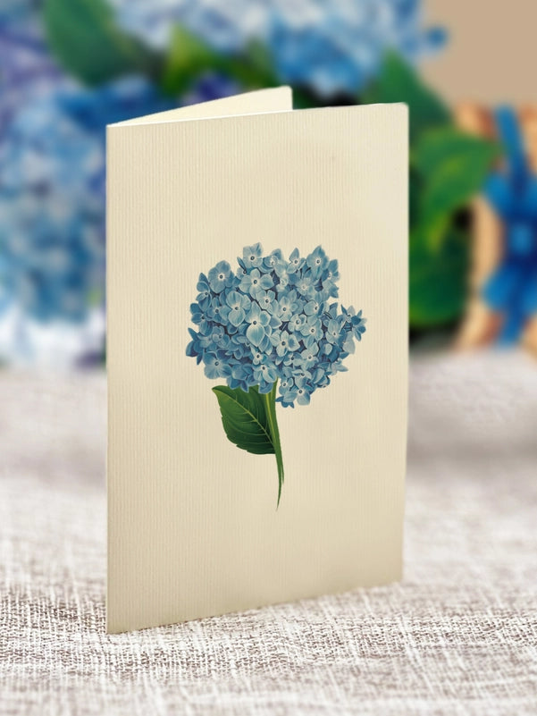 Nantucket Hydrangeas Pop-Up Bouquet Blank Greeting Card