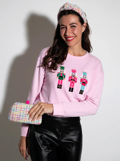 Shiraleah Blush Pink Nutcracker Holiday Sweatshirt