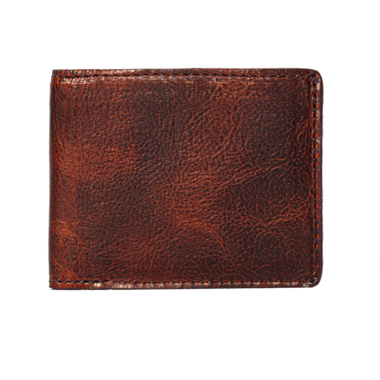 Mission Mercantile Leather Goods Campaign Leather Bifold Wallet - Whiskey