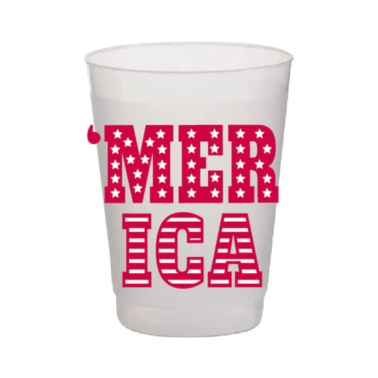 'Merica Red and White Stars & Stripes Plastic Cups