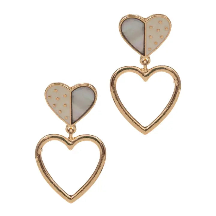 Enamel Heart Post Earrings