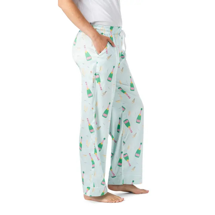 Hello Mello Boots & Bubbles Satin Pajama Pant