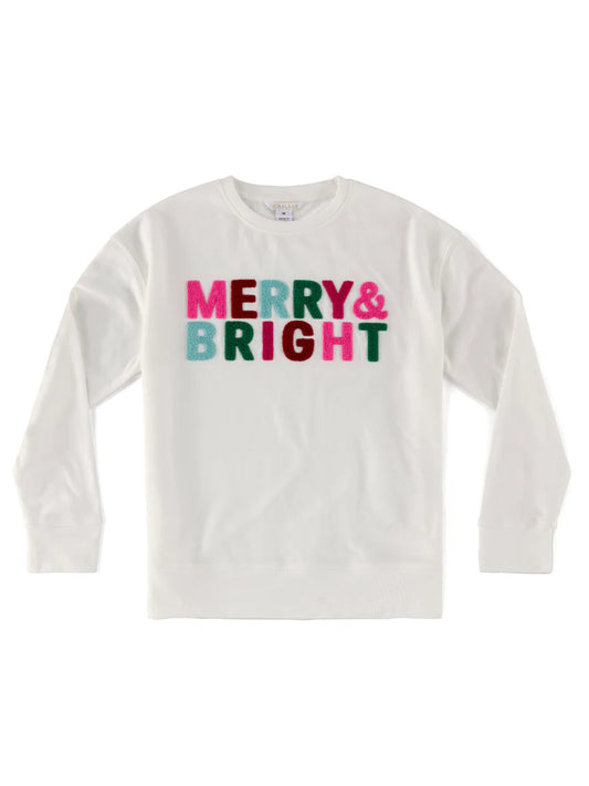 Shiraleah "Merry & Bright" Ivory Holiday Sweatshirt