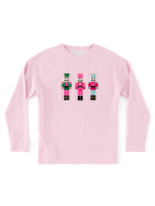 Shiraleah Blush Pink Nutcracker Holiday Sweatshirt