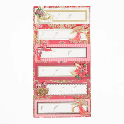 Timeless Red & Gold 3D Gift Labels - 24 ct