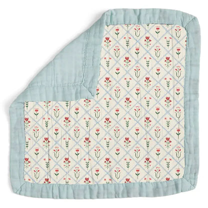 Scandinavian Folk Floral Diamond Baby Lovey Muslin Blanket