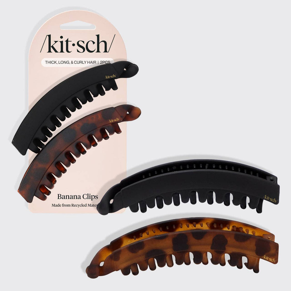 Banana Clip 2pc- Black & Tortise
