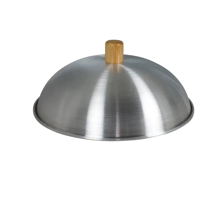 Wok Lid Aluminium For 12 Inch Wok, Wooden Knob