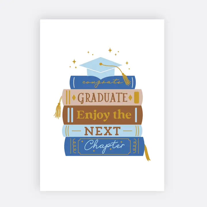 Book Stack Graduate Greeting Card