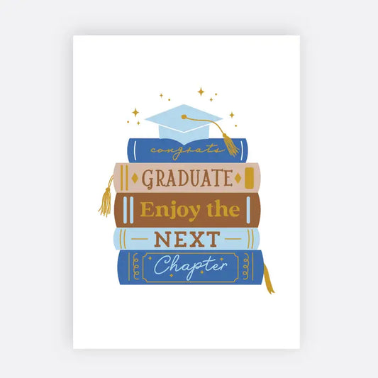 Book Stack Graduate Greeting Card