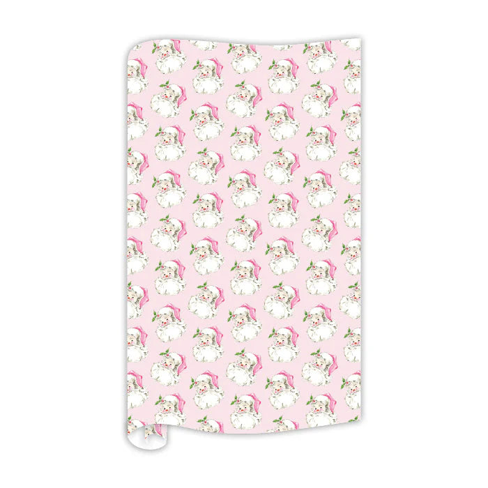 Pink Santa Pattern Wrapping Paper