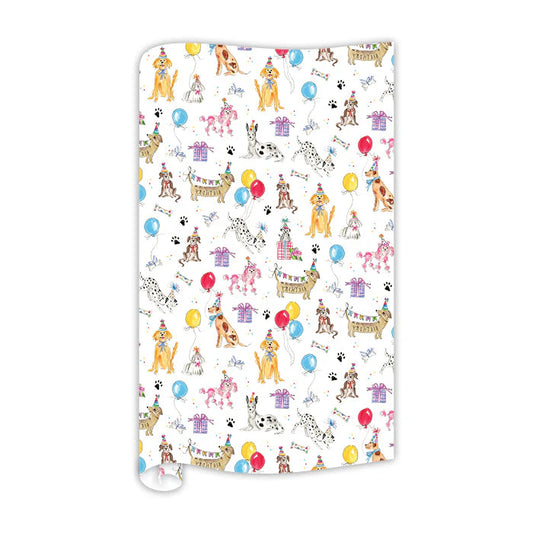 Hand Painted Party Dog Wrapping Paper