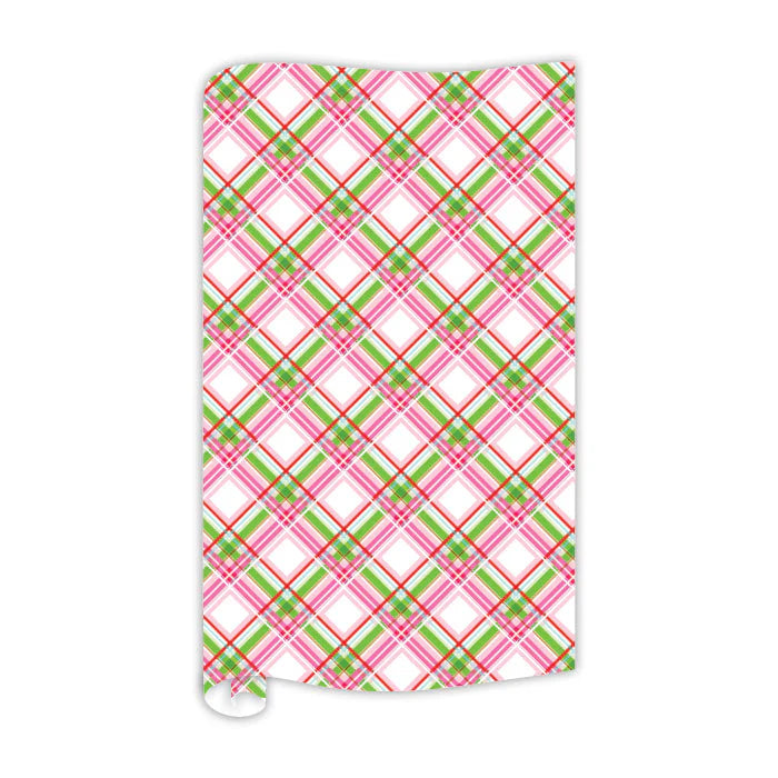 Vintage Pink Plaid Gift Wrap