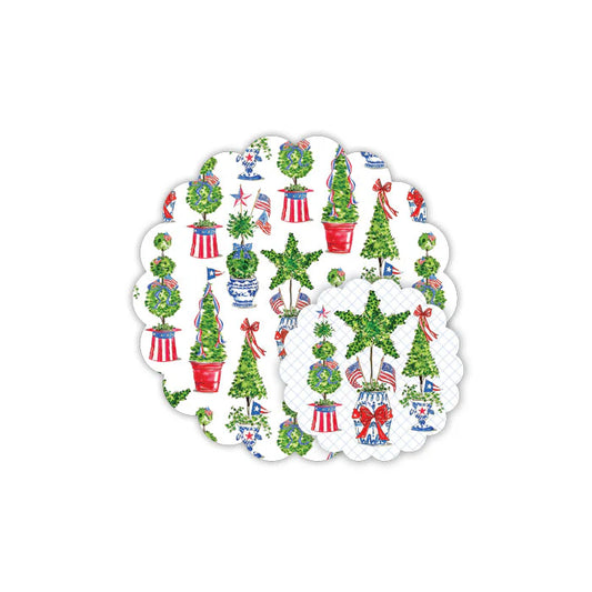 RosanneBeck Collections Patriotic Topiaries Doily Set Placemat