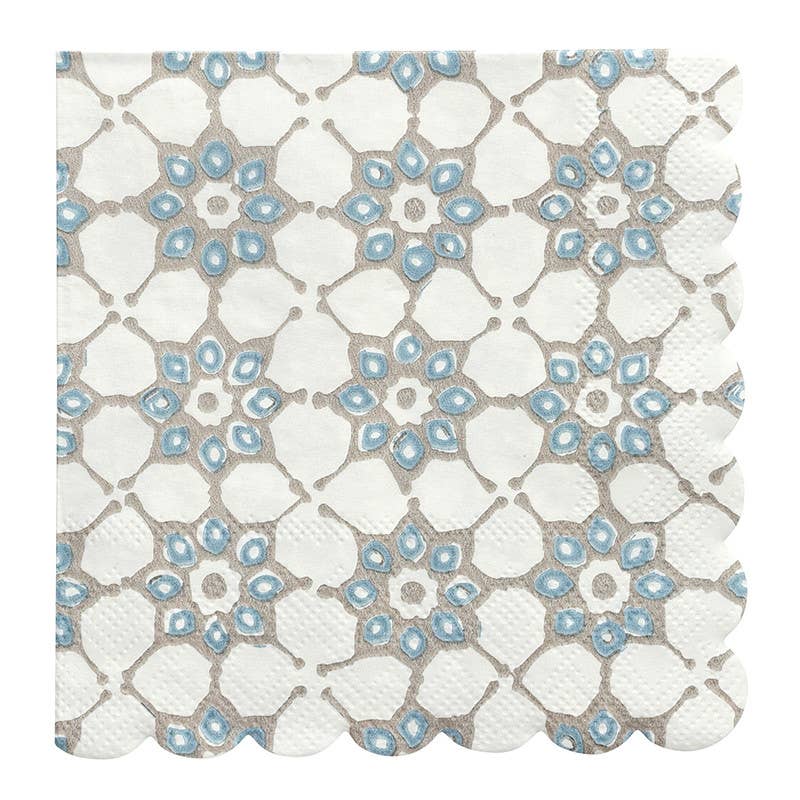 Blue Tile Ceramic Tray + Napkins