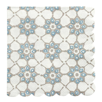 Blue Tile Ceramic Tray + Napkins