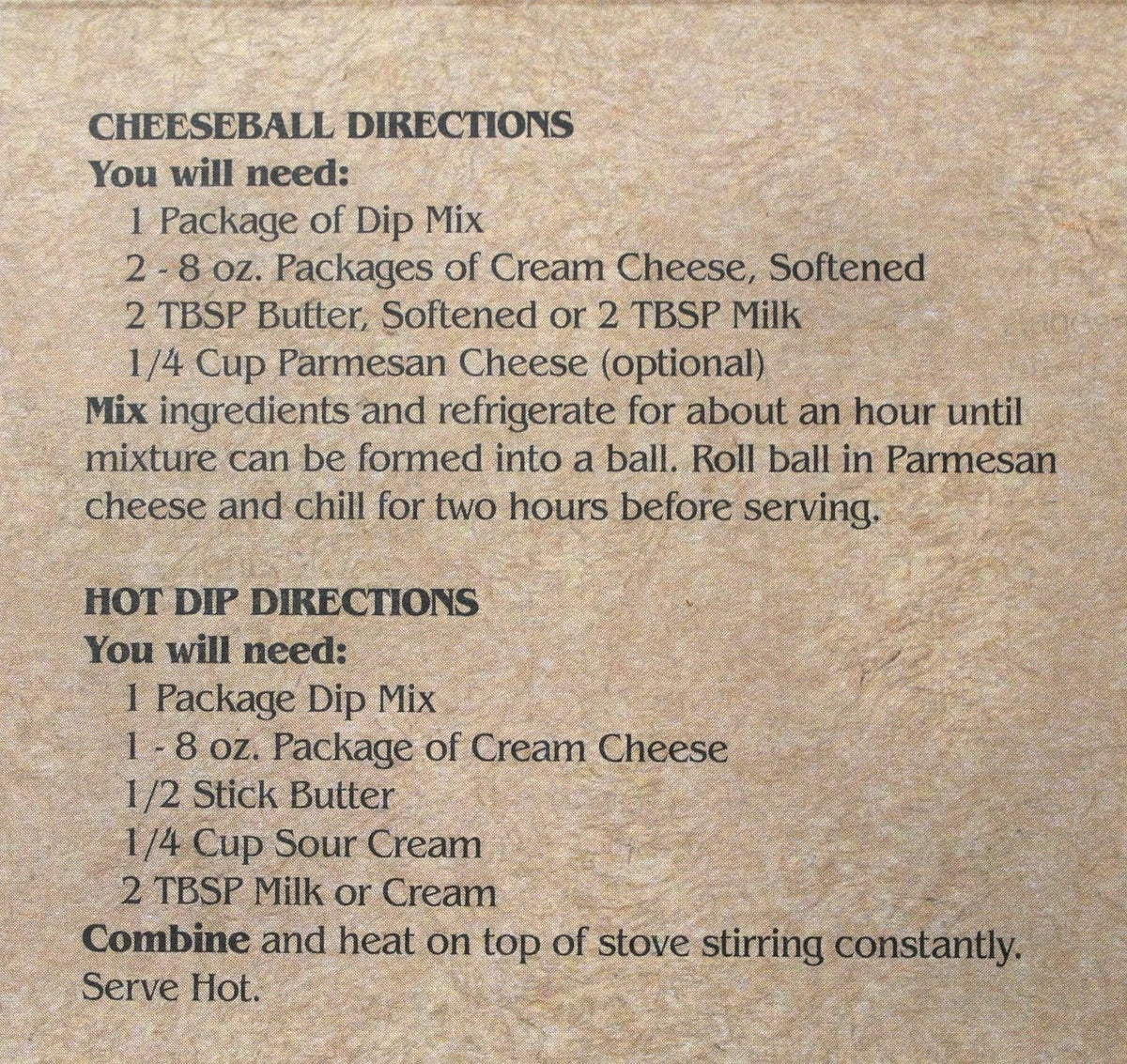 Southwest Taco Dip Mix